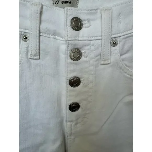 J. Crew 10" Vintage Straight Denim Jeans White Button Fly Women Sz 25 Tall NWT - Picture 5 of 9